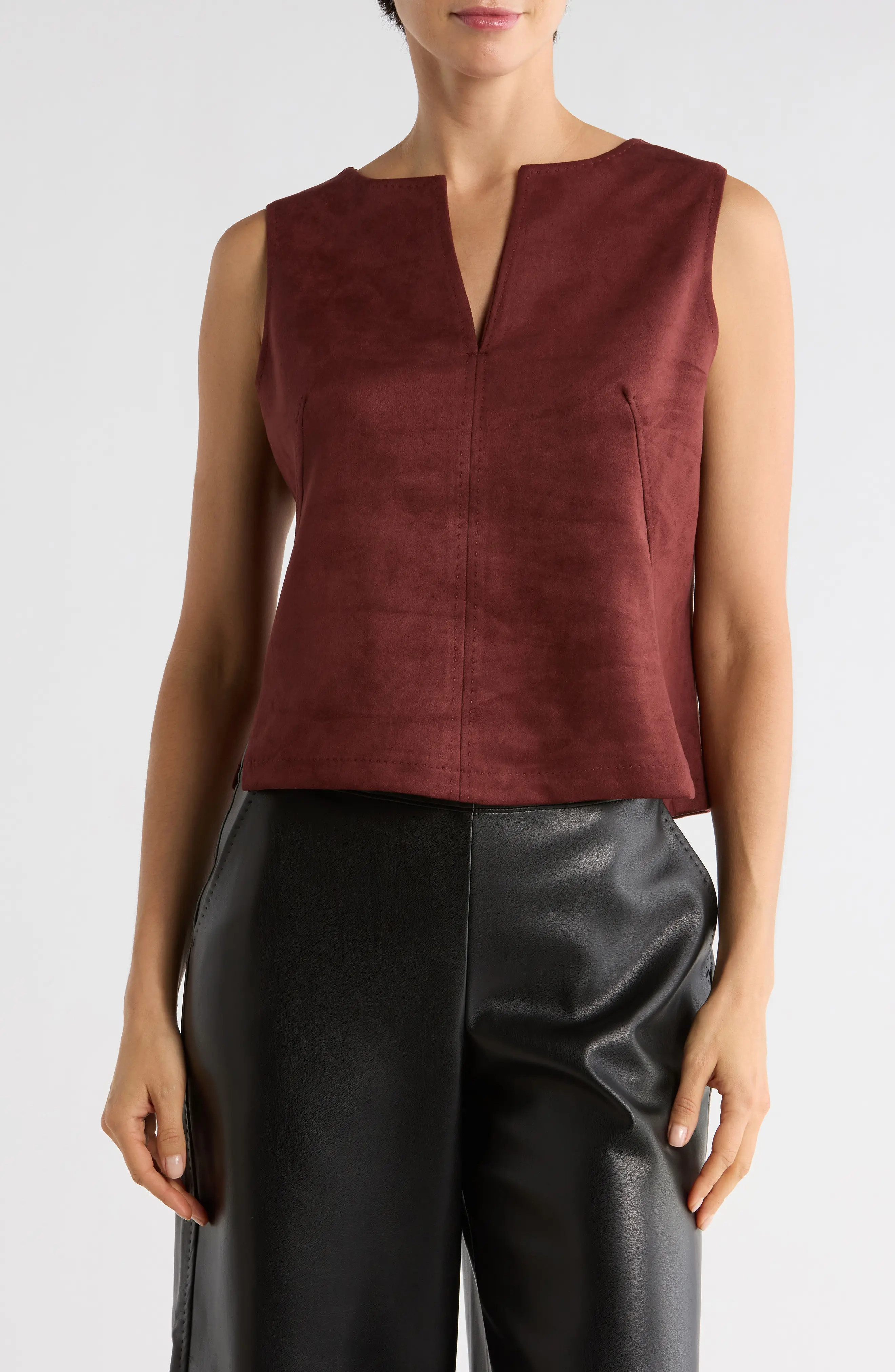 MAX STUDIO Sleeveless Faux Suede Top (Women) | Nordstromrack | Nordstrom Rack