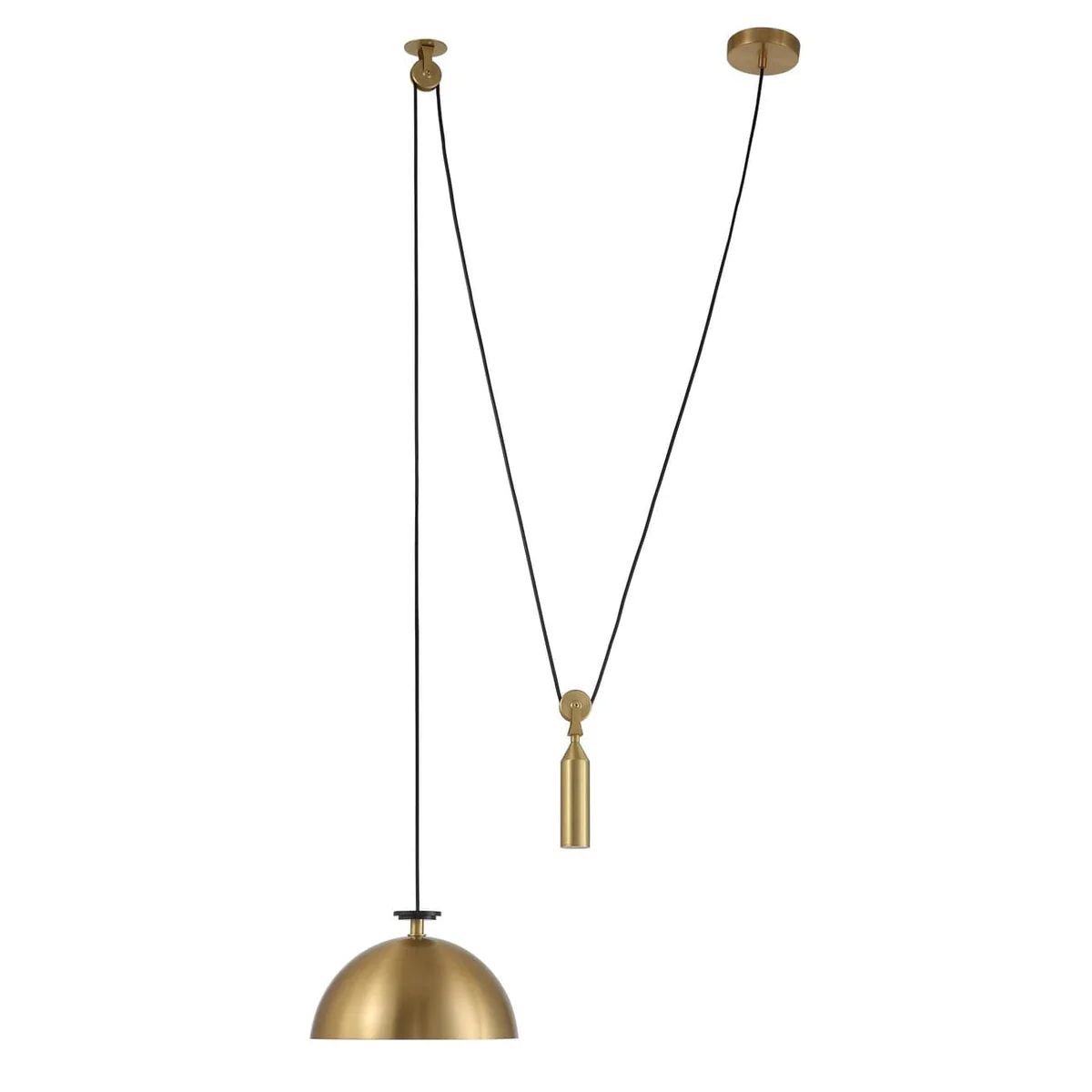 Brass Dome Counterweight Pendant Light | France and Son