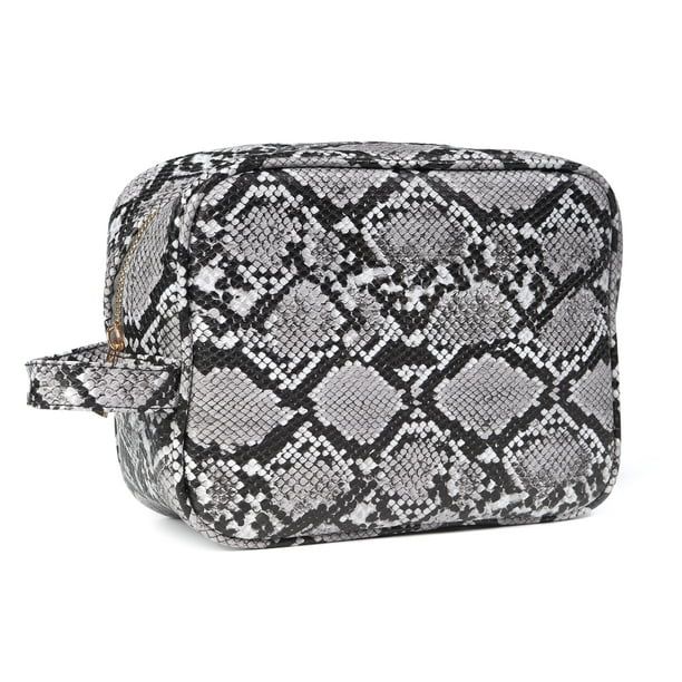 Luxouria Checkered Makeup Bag for Women - Luxury Travel Cosmetic Bags - Leather Toiletry Pouch - ... | Walmart (US)