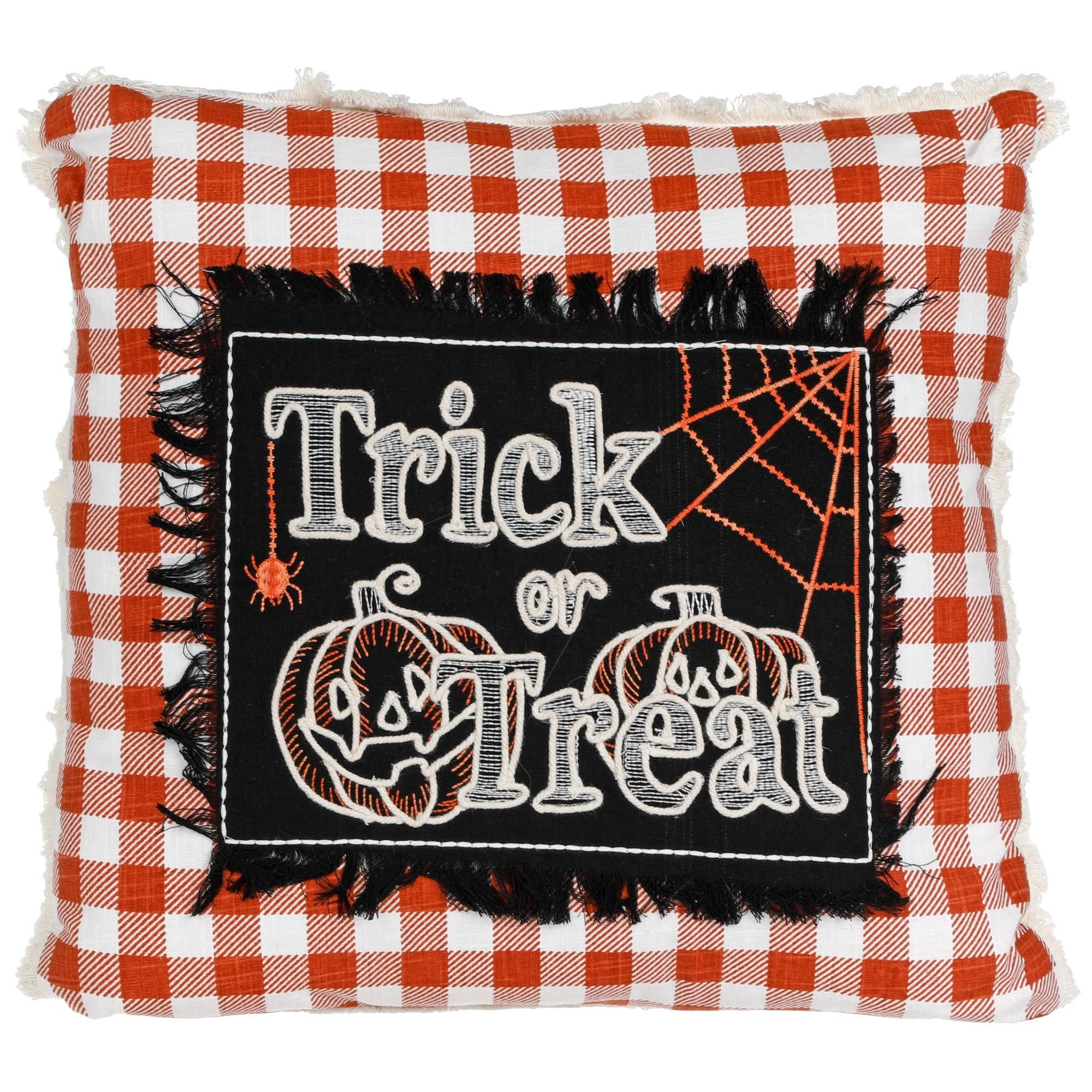 20x20 Decorative Trick or Treat Throw Pillow - Black/Orange-Black/Orange-4178966171780   | Burkes... | bealls