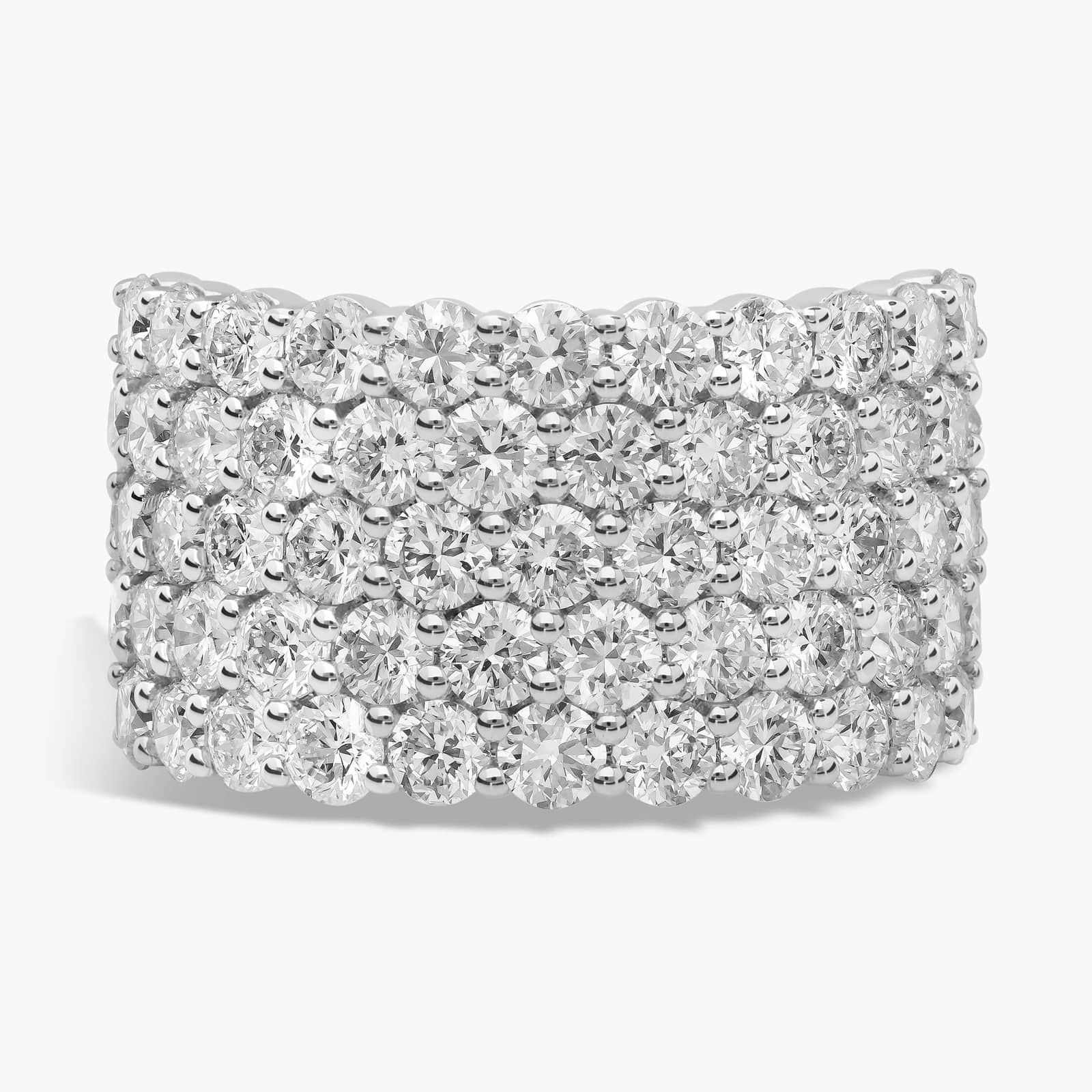 Lab Grown Five Row Pave Diamond Ring in 14k White Gold (3.5 ct. tw.) | Blue Nile