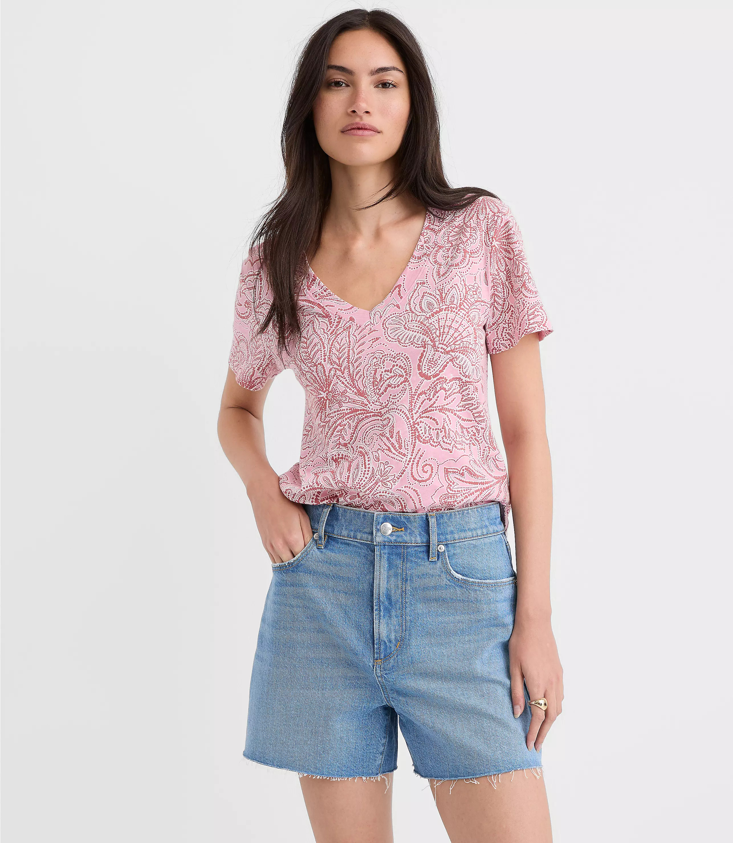 Floral Everyday V-Neck Tee | LOFT
