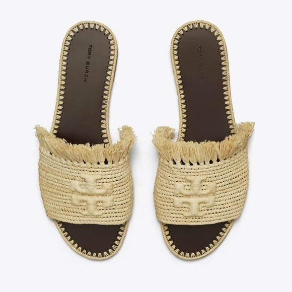 TORY BURCH ELEANOR RAFFIA SLIDE | Poshmark