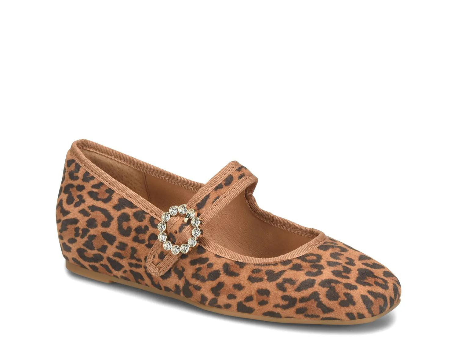 Sofft Peyton Mary Jane Flat | Women's | Brown/Black Leopard Print | Size 9 | Flats | Mary Jane | DSW