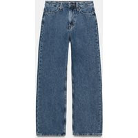 Zara - Zw Collection Straight-Leg High-Waist Jeans - Mid-Blue - 18 - Woman | Zara UK