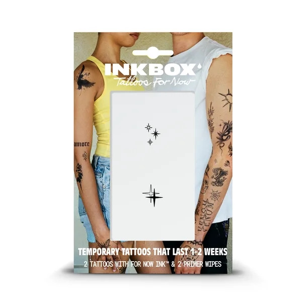 Inkbox Temporary Tattoos, Stars, Authentic-Looking, Water-Resistant, Black, Pack of 2 | Walmart (US)