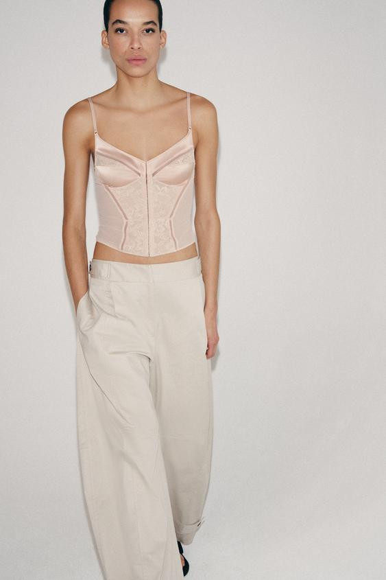 CONTRAST CORSET WITH STRAPS | Zara UK