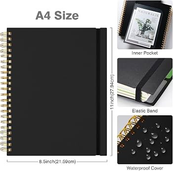 Amazon.com : Spiral Notebook 8.5" x 11", 5 Subject Notebooks College Ruled with Removable Divider... | Amazon (US)