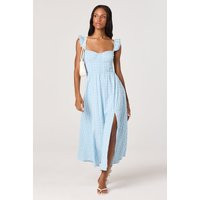 ASTR the Label | Wedelia Print Midi Dress in Blue plaid | Size L | ASTR The Label (US)