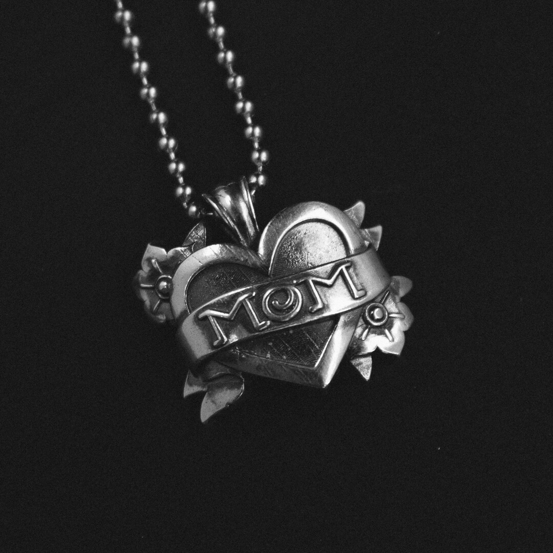 Mom Heart & Flowers Necklace Mothers Day Gift Mom Necklace Quality Silver Necklace Made in USA He... | Etsy (US)