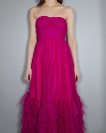 Nasty gal tulle frill bandeau maxi dress, Easter, Easter dress, spring dress, spring outfits, 

#LTKSeasonal #LTKfindsunder100 #LTKsalealert