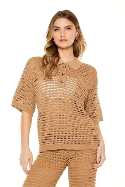 Sheer Sweater-Knit Shirt | Forever 21