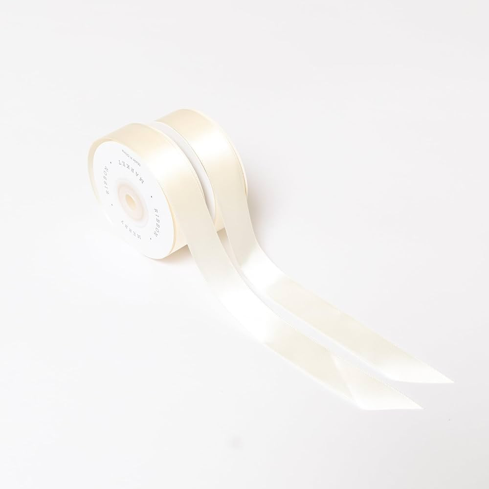 Cream Satin Ribbon for Christmas Holiday Gift Wrapping, 1.5" x 20 Yards, 40 Yards Total (2 Pack) | Amazon (US)