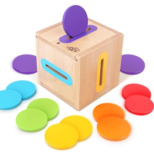 Montessori Toys for 1 2 3 Year Old: Fine Motor Wooden Color Sorting Sensory Toy for Toddlers 1-3 ... | Amazon (US)