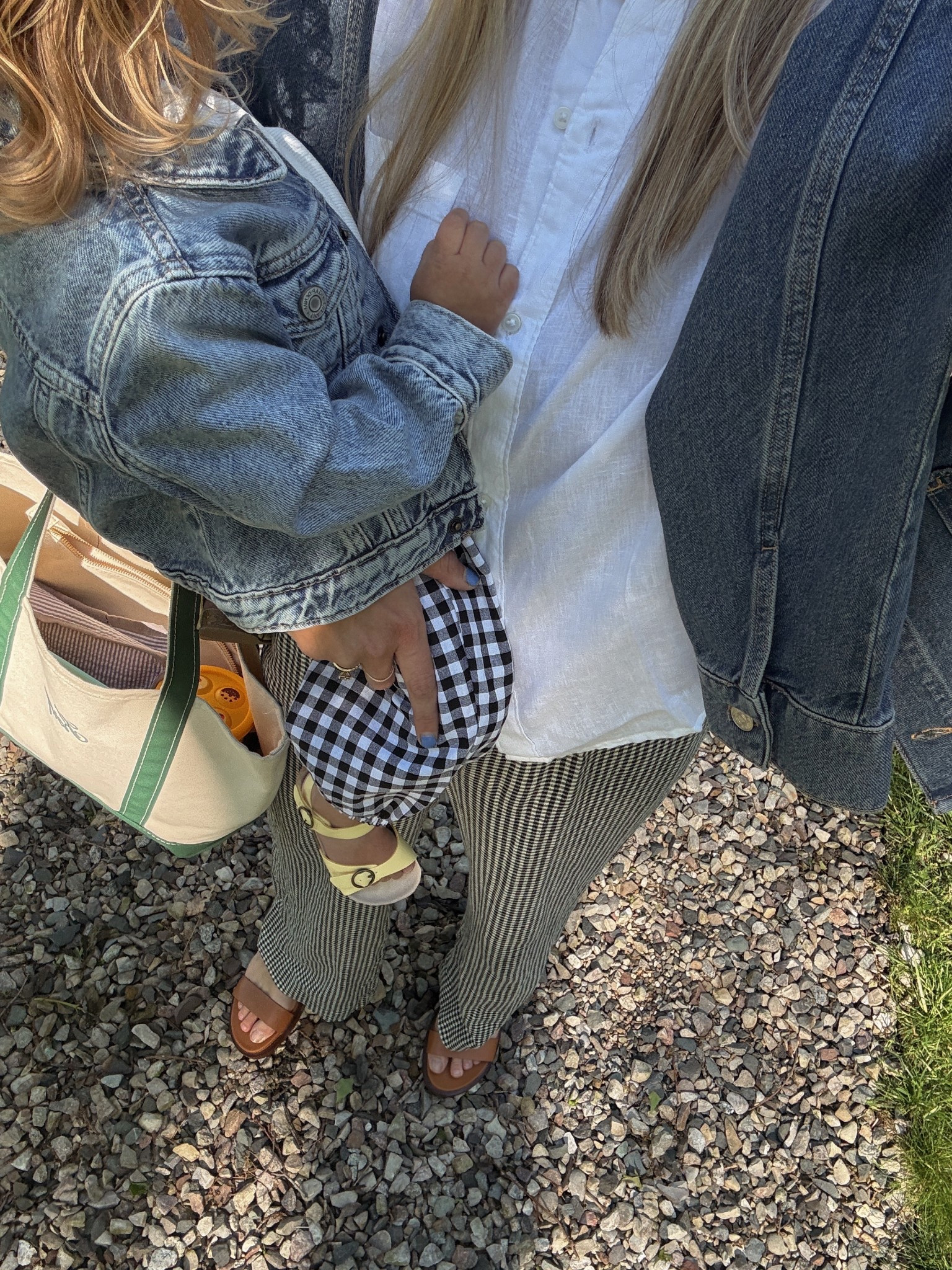 Mom and daughter gingham pants matching outfits — toddler girl outfit — Gap kids denim jacket — LL Bean boat and tote

#LTKSeasonal #LTKKids #LTKFindsUnder50