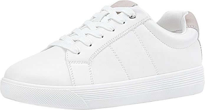 Vepose 8013 White Sneakers for Women, Casual Fashion Flat Low Top Comfortable Classic Shoes | Amazon (US)