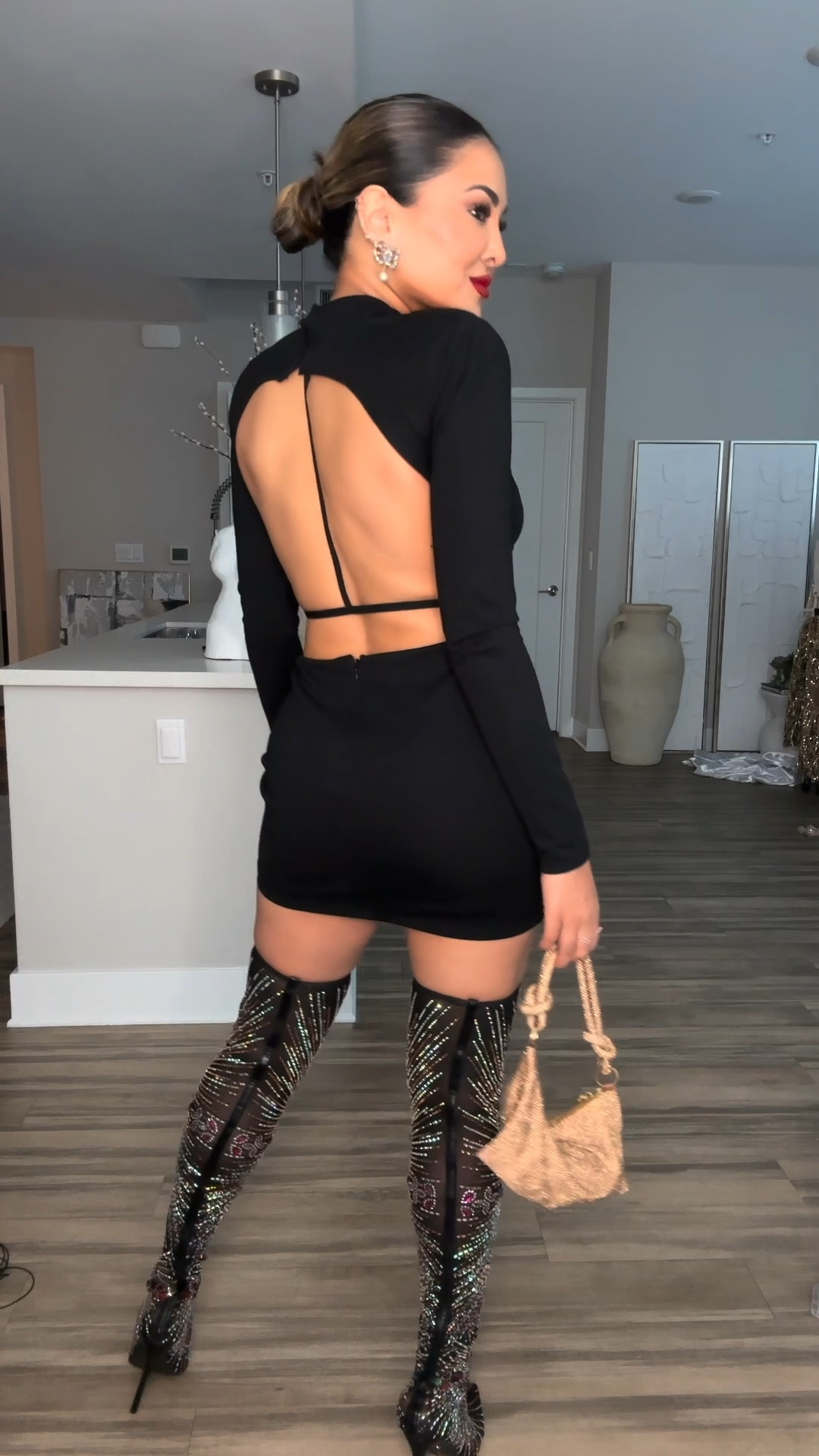 GRWM: Holiday Inspo — Styling Crystal Boots ✨

Rate this #ootd from 1-10 ✨

Memo: I would have styled this look with the same bag in black, but I couldn’t find it.  For a more subtle look style a black bag, or go with the gold if you want contrast 💫

I am obsessed with these boots for the holidays!! They fit like tights, and they definitely are the perfect statement accessory for the holidays! 💫

For a more modest look you can style this look with a black blazer dress!  I’ve been wearing blazer dresses way too much lately, so I threw on a LBD instead 💫

• #outfitinspo #fashion #styletips #outfitideas #grwm #fashionstyle #styling #todaysoutfit #todayslook #fallfashion 

Outfit Details:
dress — @revolve 
earrings — @dolcegabbana 
bag — @cultgaia 
shoes — @azeleawang 
perfume — @viktorandrolf 
lip — @makeupforever + @charlottetilbury 
highlight — @smashboxcosmetics

#LTKStyleTip #LTKFindsUnder100 #LTKBeauty