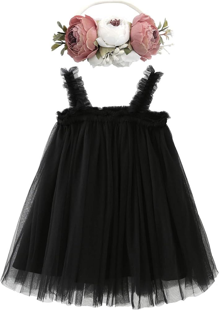 BGFKS Layered Tulle Tutu Dress for Toddler Girls,Baby Girl Rainbow Tutu Princess Skirt Set with F... | Amazon (US)