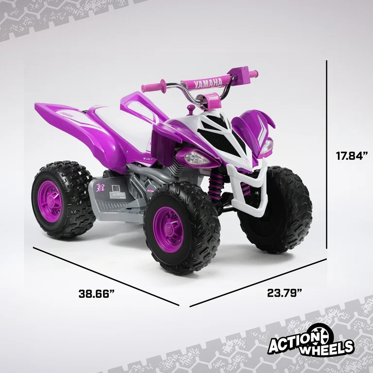 Yamaha Raptor ATV 12-Volt Battery-Powered Ride-on ATV - Purple and White for girls ages 3-5 years | Walmart (US)