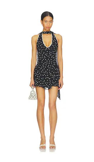 Dorothy Mini Dress in Black And Cream Polka Dot | Revolve Clothing (Global)