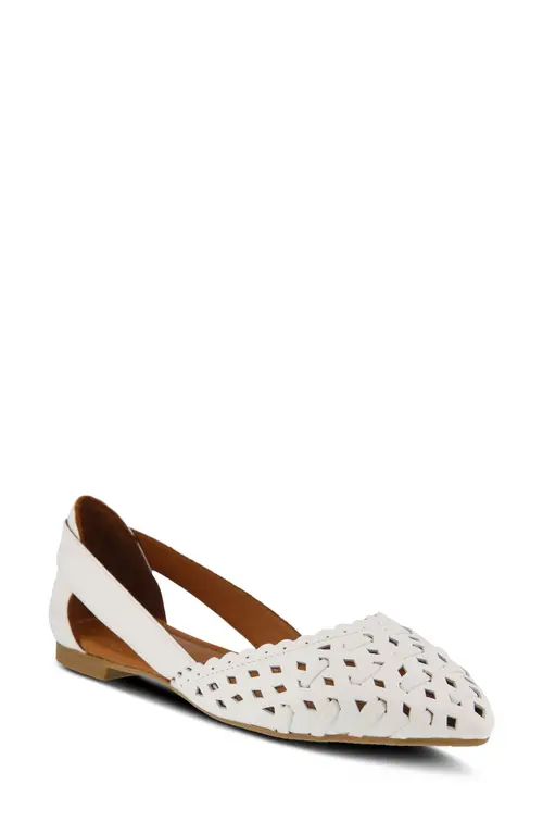 Spring Step Delorse Flat in White Leather at Nordstrom, Size 8.5Us | Nordstrom