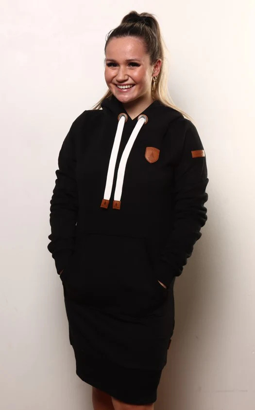Carmen Black Hoodie Dress | Wanakome
