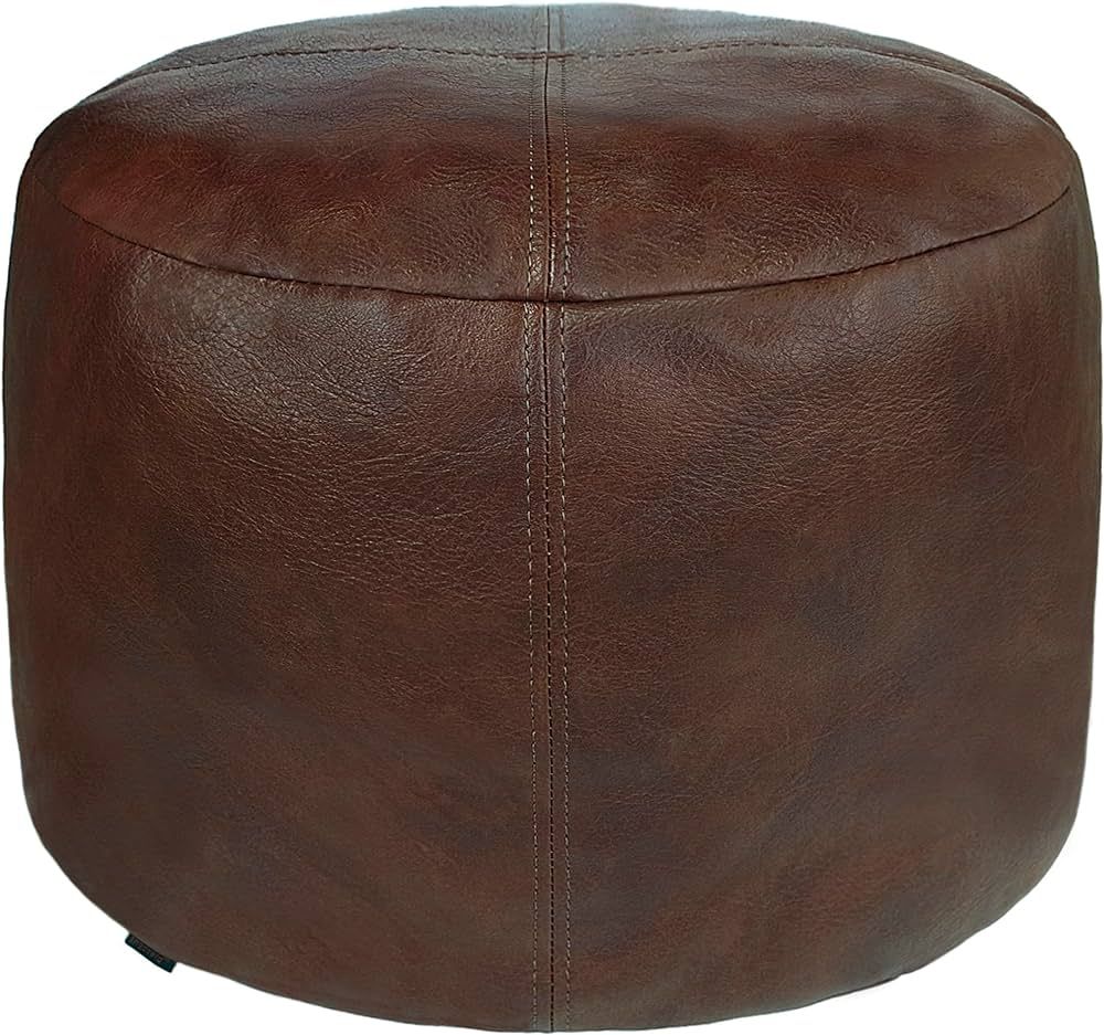 Thgonwid Unstuffed Nordic Faux Leather Pouf, Premium Handmade Ottoman, Footstool Storage Solution... | Amazon (CA)