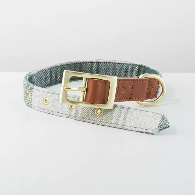 Tartan Plaid Adjustable Dog Collar - Tonal Green - Hearth & Hand™ with Magnolia | Target