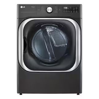 LG Electronics 9.0 cu. ft. Mega Capacity Electric Dryer with with Sensor Dry, Turbo Steam in Blac... | The Home Depot