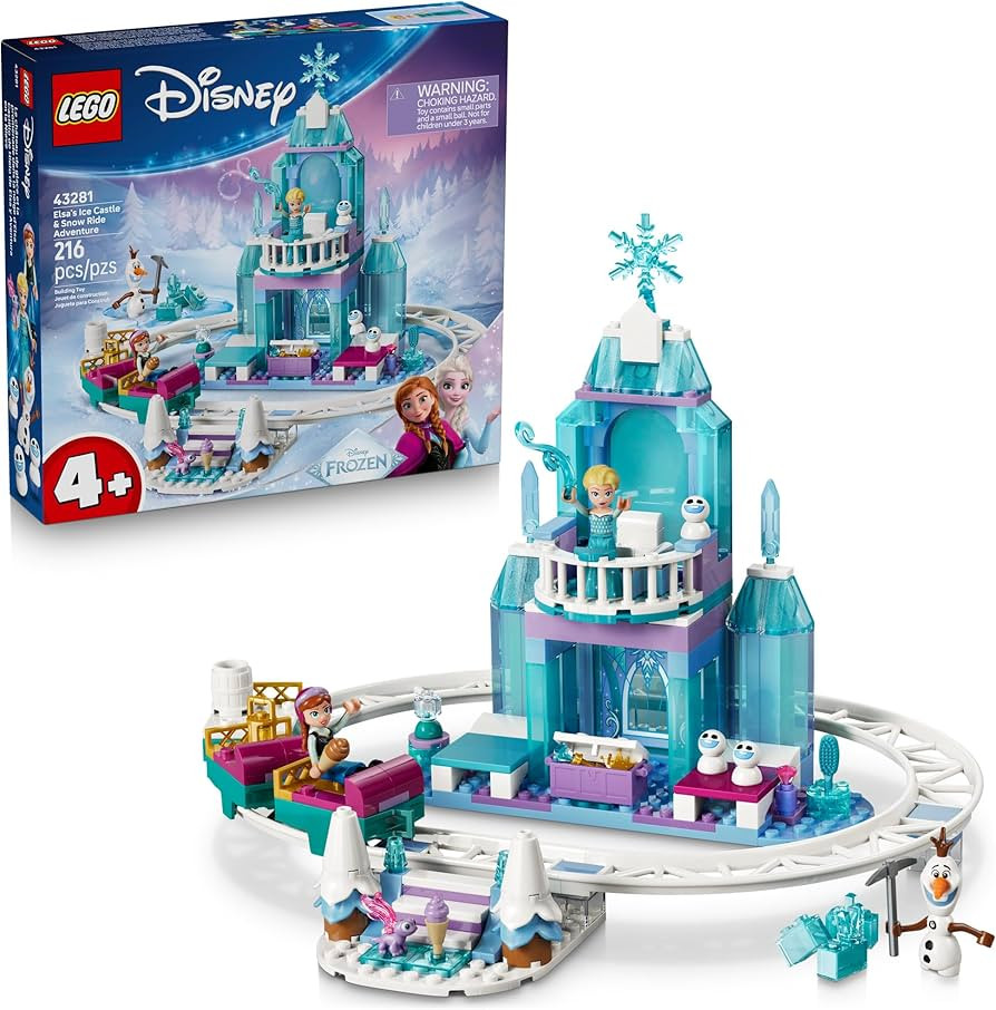 LEGO Disney Frozen Elsa’s Ice Castle & Snow Ride Adventure Building Toy - Frozen Toys for Girls... | Amazon (US)