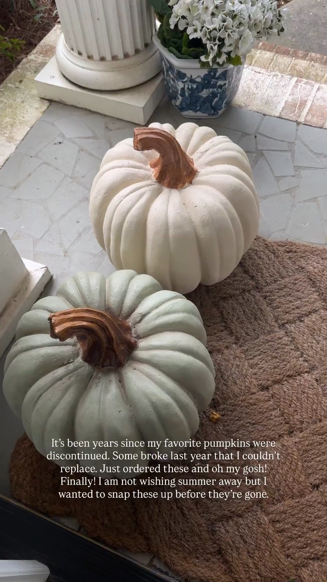 Finally! My favorite realistic faux pumpkins are back! I guarantee these will be snapped up fast so I didn’t want to wait until September to get them.

#falldecor

#LTKSeasonal