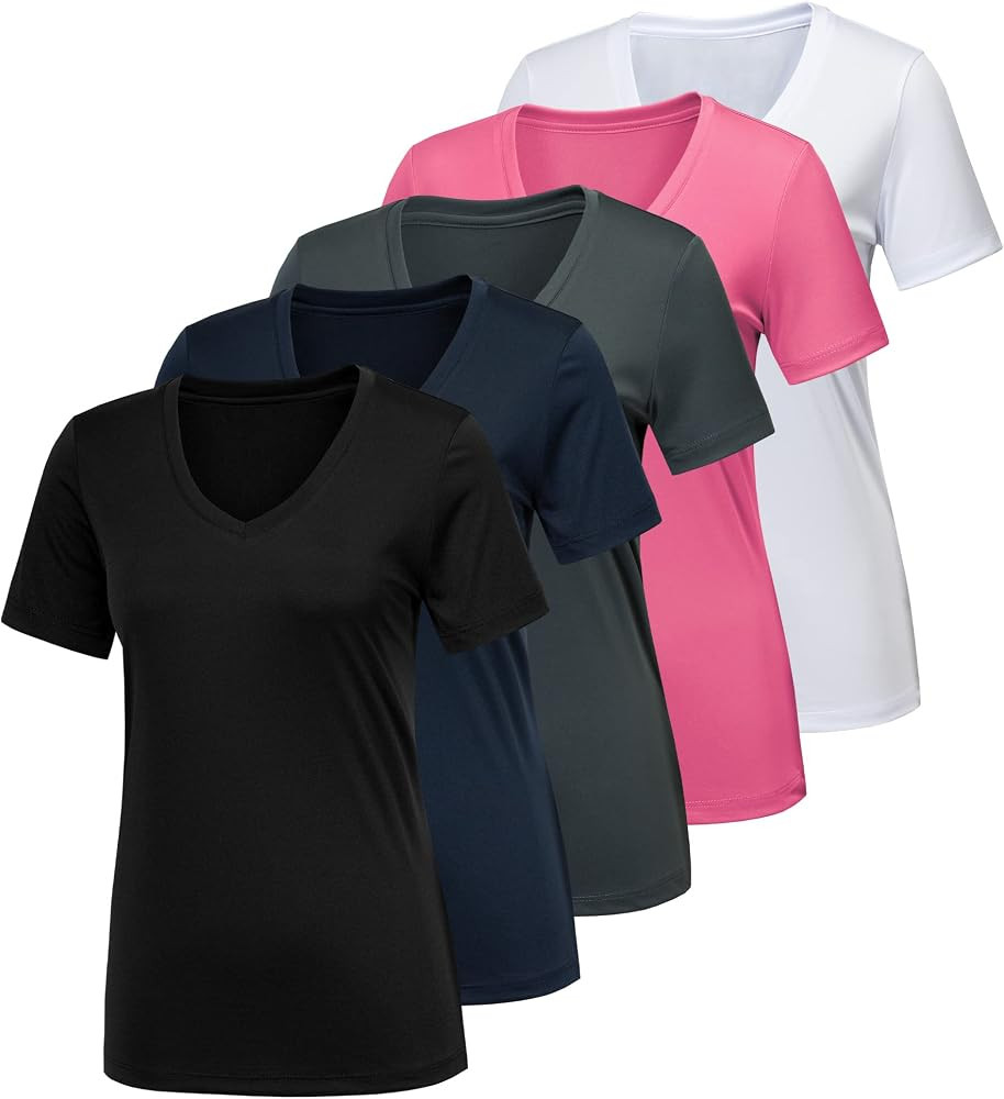 CE' CERDR 5 Pack Women Workout Shirts Moisture Wicking Quick Dry Gym Performance T Shirts | Amazon (CA)