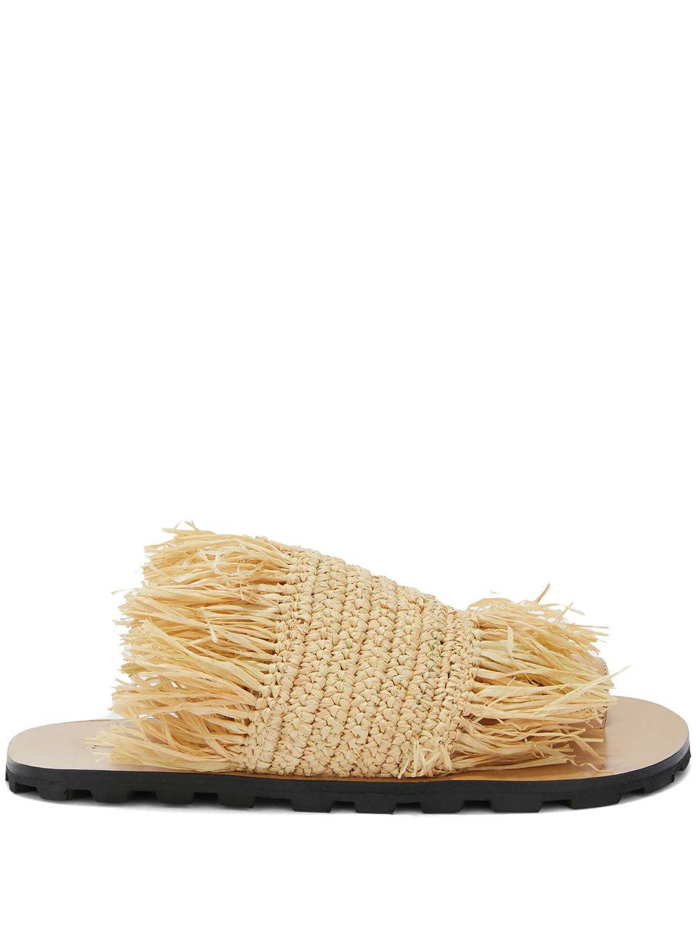 Jil Sander flat straw sandals - Neutrals | Farfetch Global