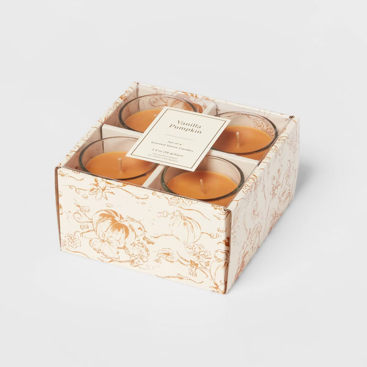 4pk Glass Votive Set Vanilla Pumpkin - Threshold™ | Target