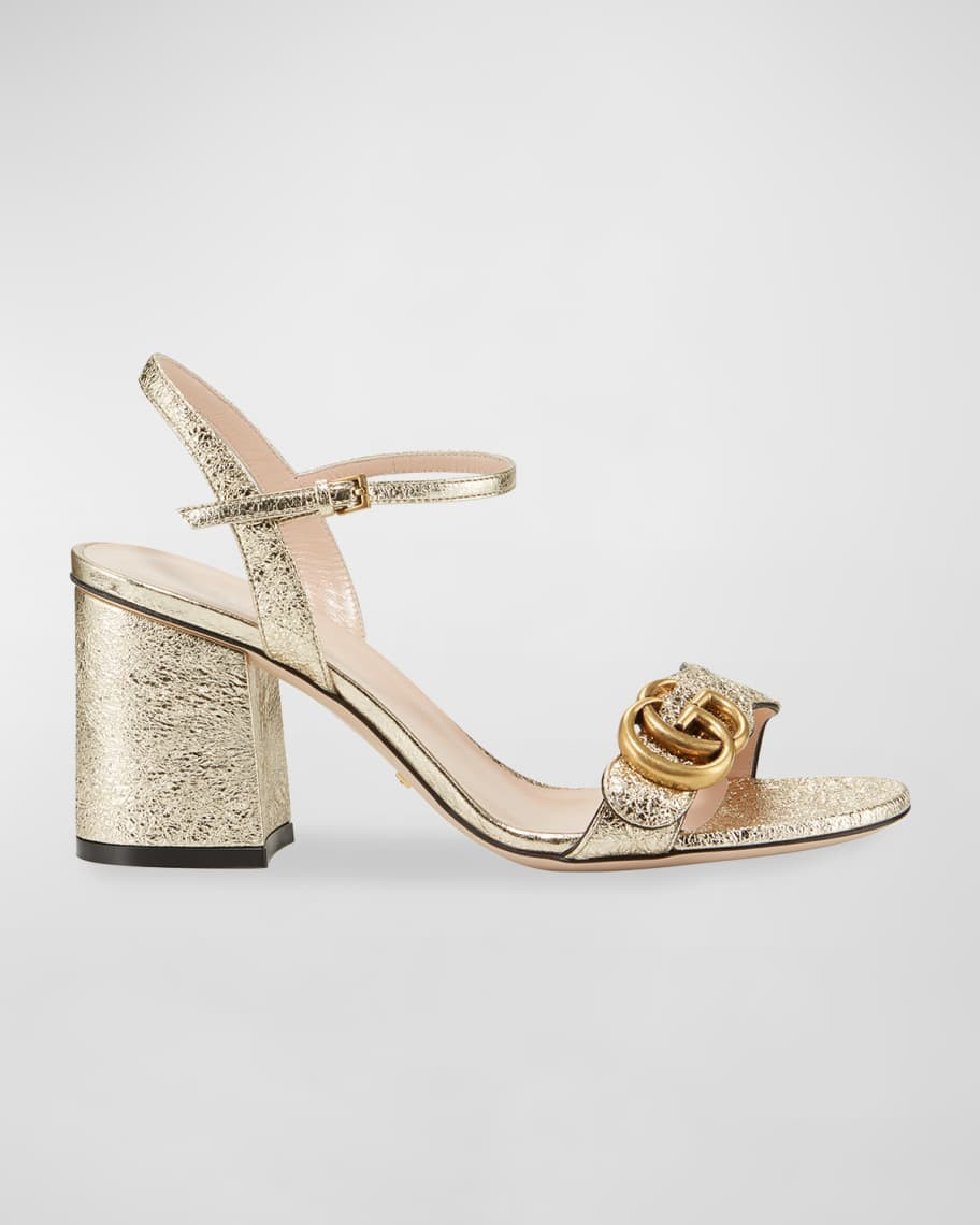 Gucci Marmont Metallic High-Heel Sandals | Neiman Marcus