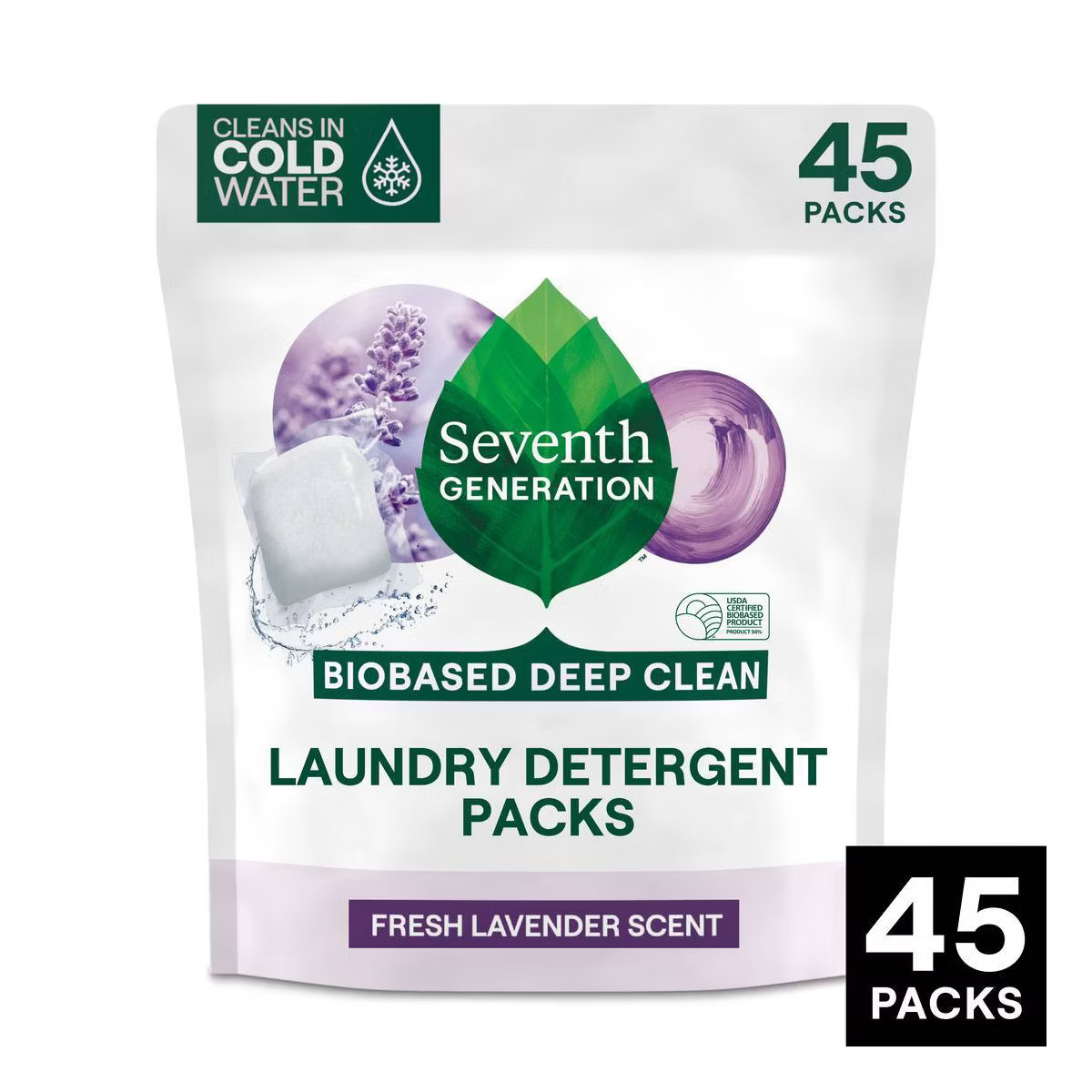 Seventh Generation Laundry Detergent Packs Fresh Lavender - 45ct/37.05oz | Target