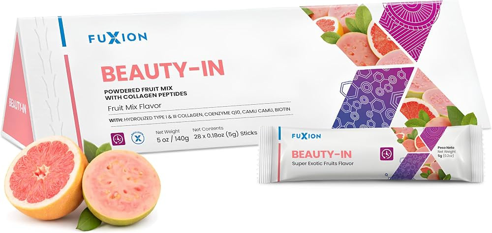 FuXion | Beauty In | Bebida de belleza de col\u00e1geno | hidrataci\u00f3n de la piel y apoyo de ... | Amazon (US)
