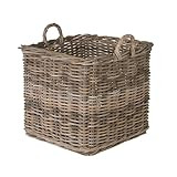 KOUBOO Large Square Rattan Basket, Handmade, Living Room, Blankets, Toy Bin, Extra Storage, Decor... | Amazon (US)