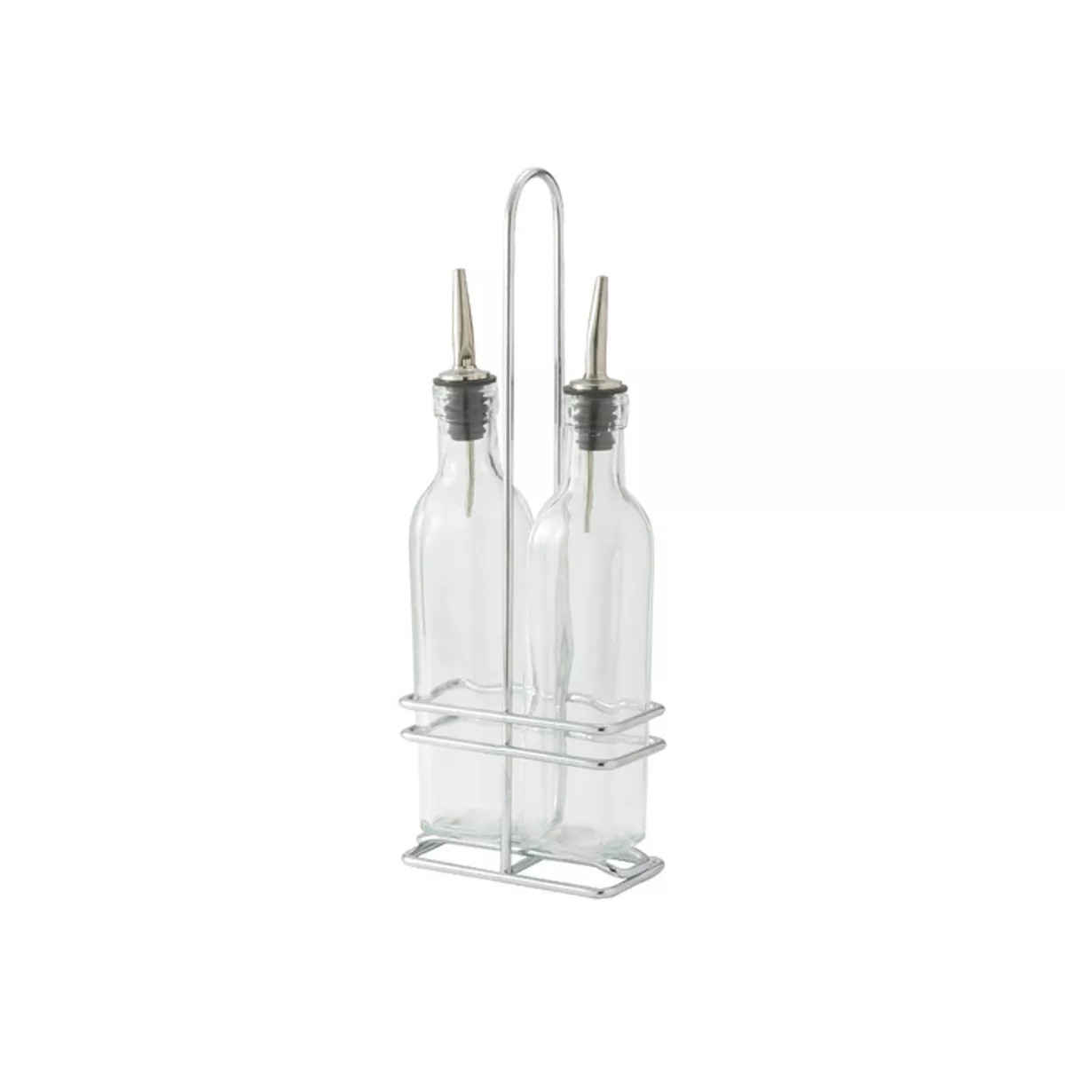 Winco Oil/Vinegar Cruet Set with Chrome Plated Rack & Two Bottles, 16 oz | Target