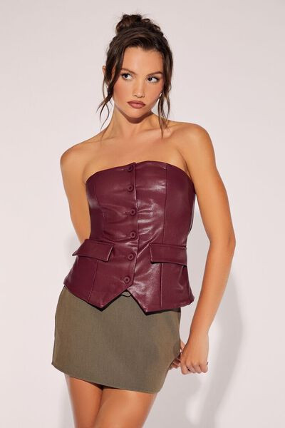 Faux Leather Tube Top | Forever 21