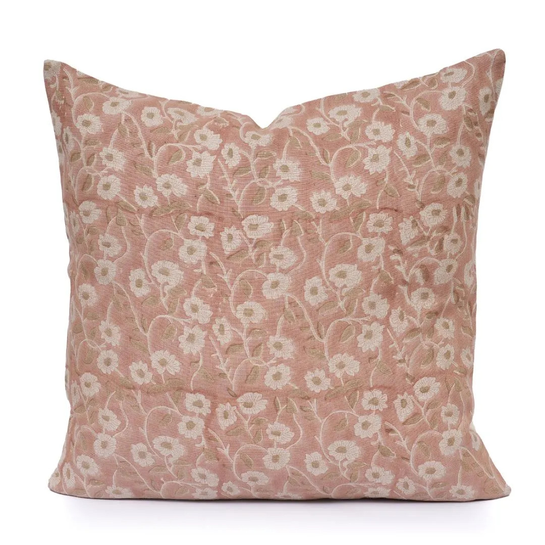 French Country Pillow Cover Floral Pillow Cover Spring Pillow Blush Pink Throw Pillow Farmhouse C... | Etsy (Global)