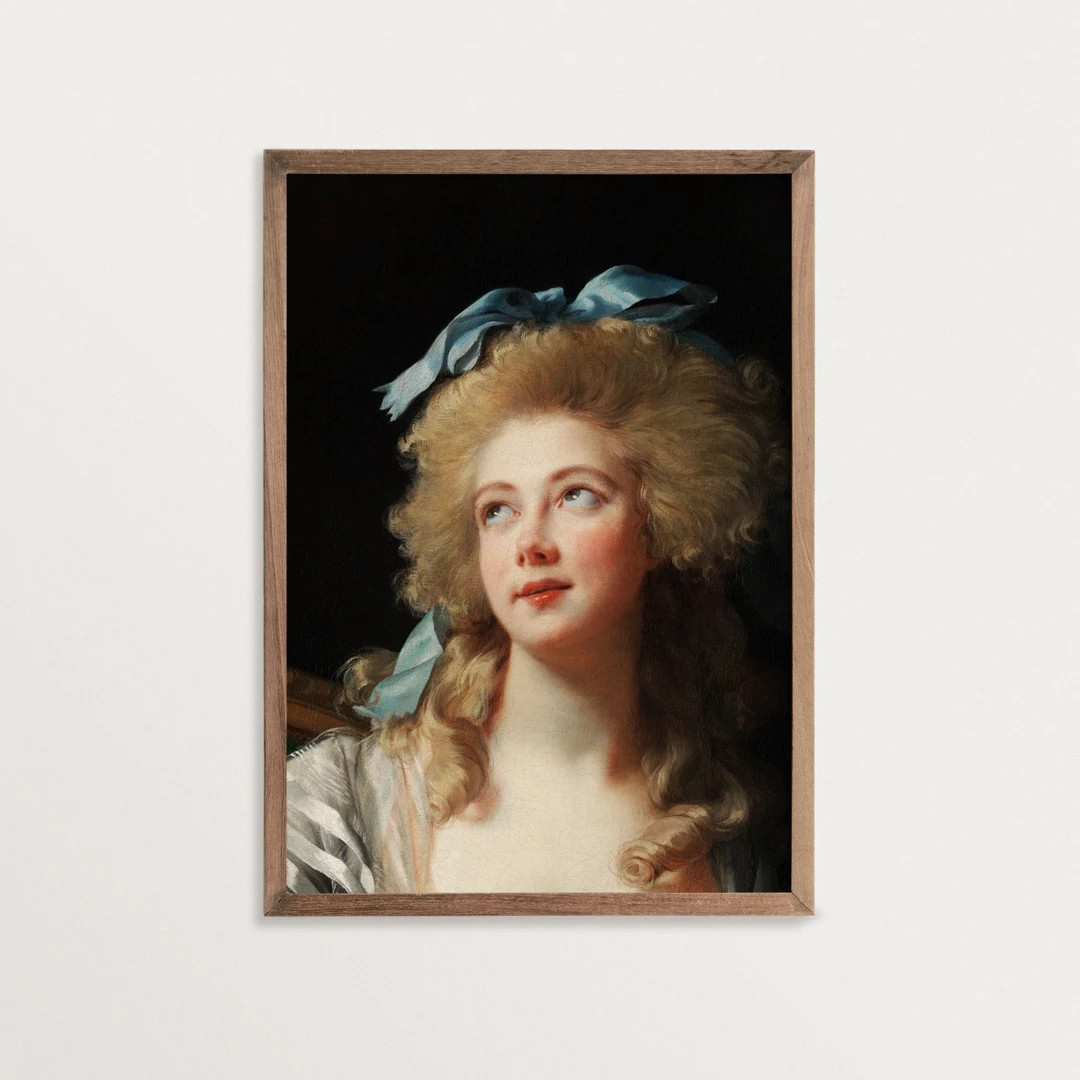 Altered Art Portrait – The Blue Bow | Rokoko Gemälde Druck | Maximalist Decor | Etsy (CAD)
