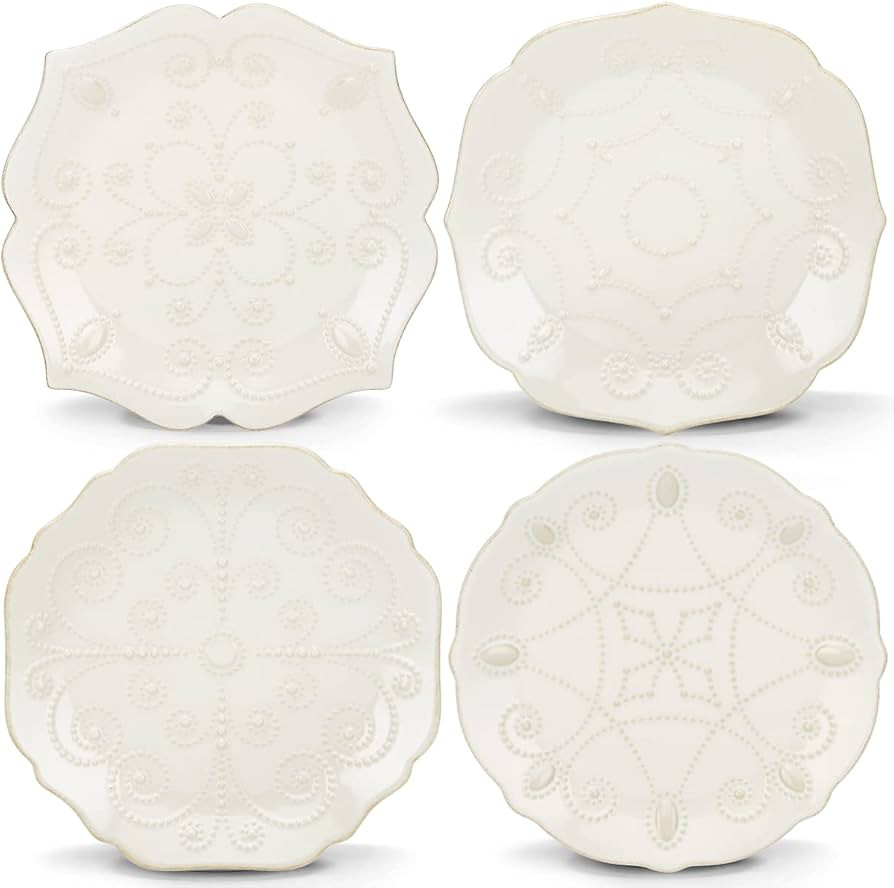 Lenox 829072 French Perle White 4-Piece Assorted Dessert Plate Set | Amazon (US)