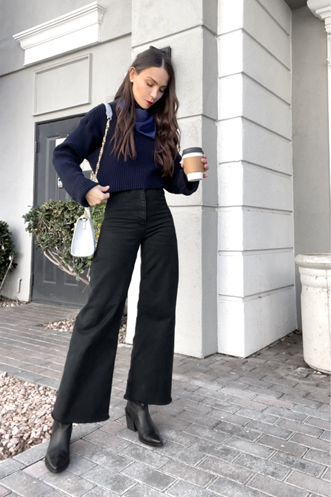 Navy sweater outfit with navy silky scarf 💙☕️

Blue silky scarf
Blue neck scarf
Navy neck scarf 
Silk navy scarf
Navy silk scarf 
Navy sweater
Wide leg jeans
Black wide leg jeans
Blue bag
Black boots 

#LTKunder100 #LTKunder50 #LTKstyletip