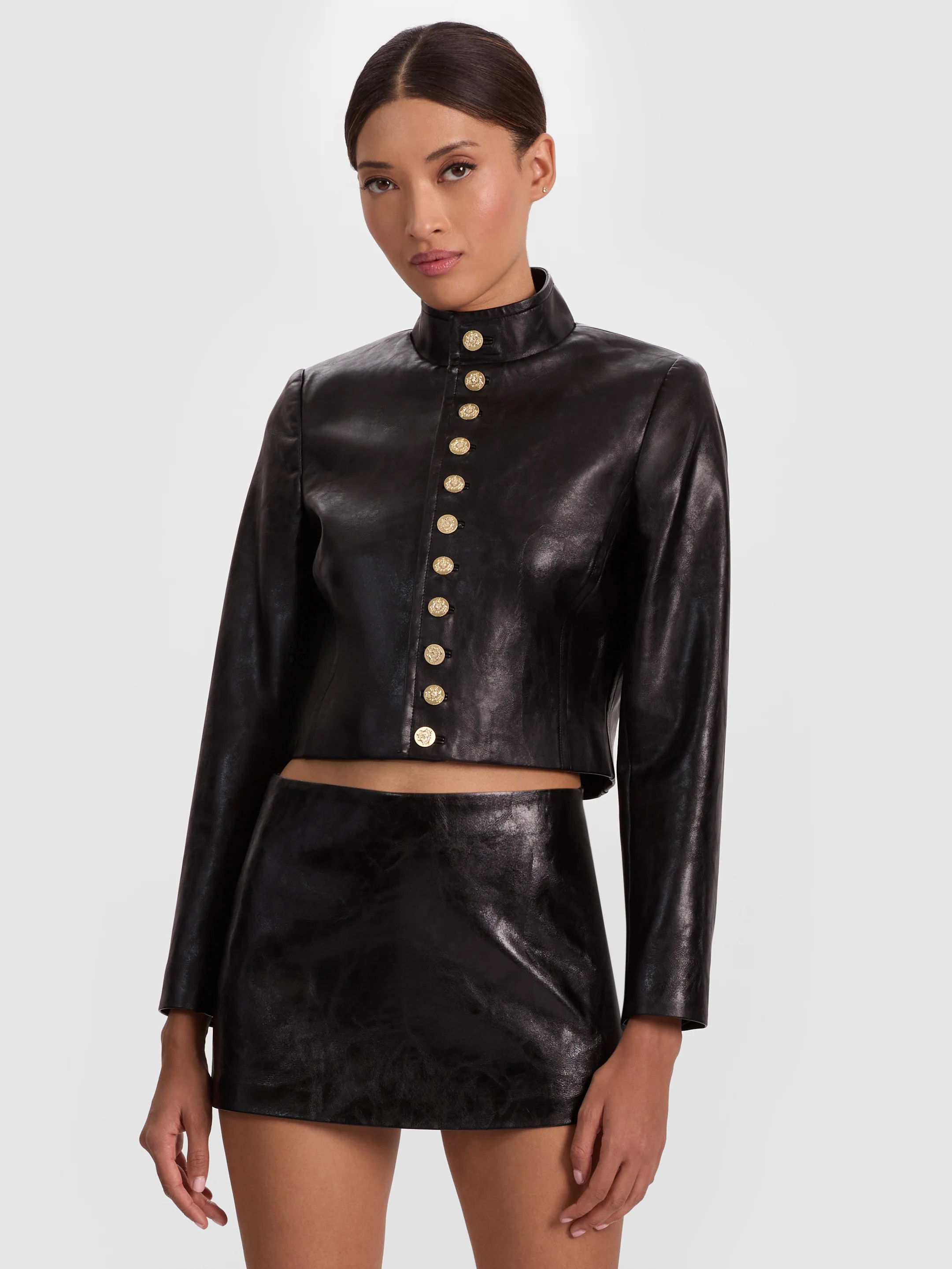 alice + olivia EMERSON VEGAN MILITARY JACKET | Alice + Olivia