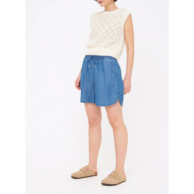 Buy Denim Blue TENCEL™ Lyocel Pull On Shorts 18 | Shorts | Tu | Tu Clothing
