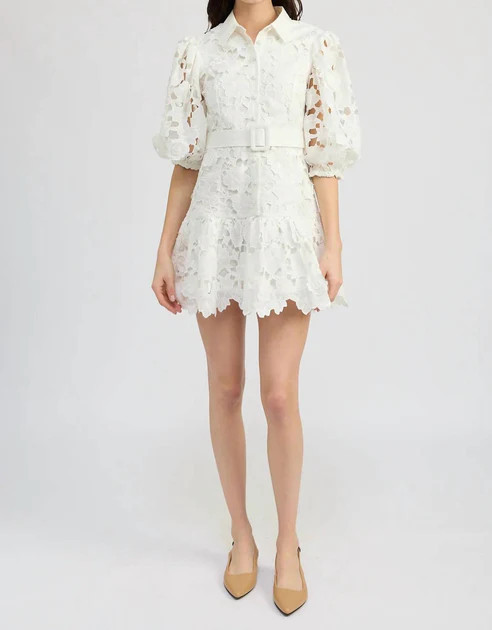 Ottis Mini Dress In Ivory | Shop Simon