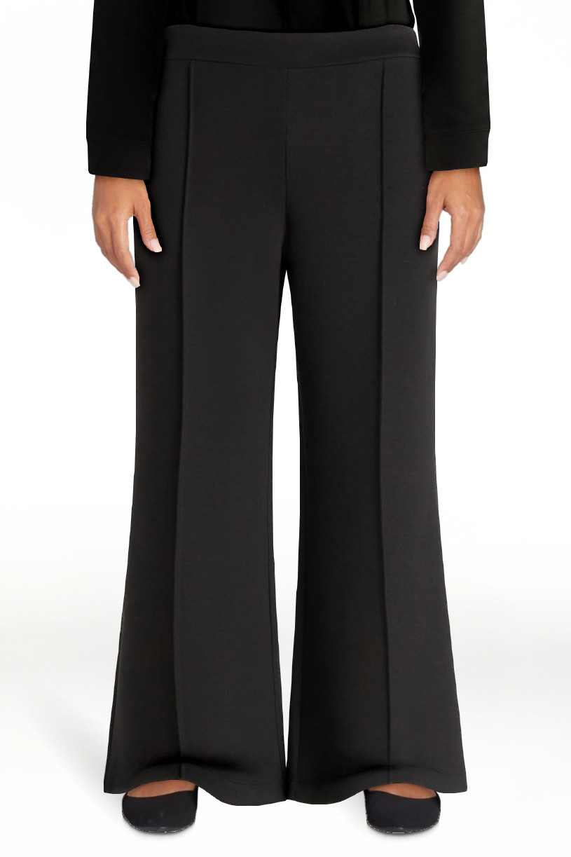 Scoop Women's and Women's Plus Scubaknit Wide Leg Tie Waist Seamed Pants, Regular, Short Lengths,... | Walmart (US)