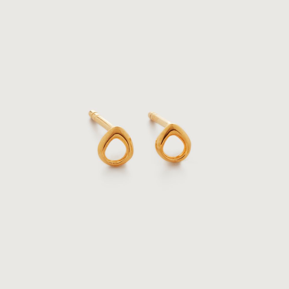 Gold Nura Reef Open Stud Earrings | Monica Vinader (Global)