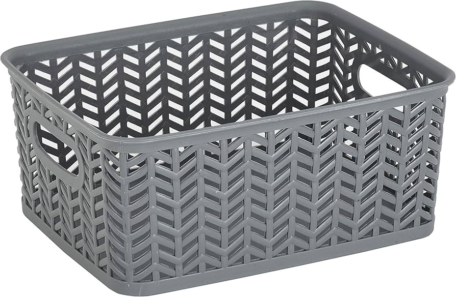 Simplify Small Herringbone Bin | Storage Tote Basket | Organizer | Decorative | Good for Closets ... | Amazon (US)